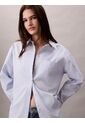 Camisa Celeste Relaxed De Popelina Calvin Klein de Calvin Klein