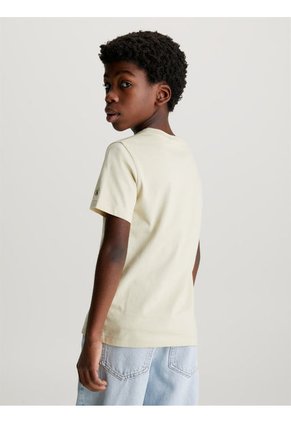 Camiseta Verde Con Logo Apilado Para Niño Calvin Klein