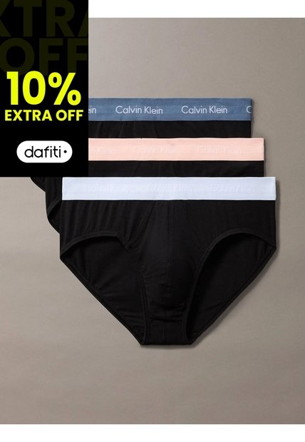 Pack Negro De 3 Slips - Cotton Stretch Wicking Calvin Klein