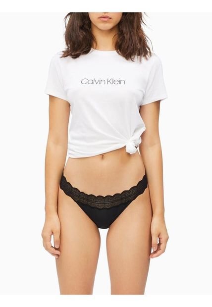 Pantie Negro Microfibra Bikini Mujer Negro Mujer Negro Calvin Klein