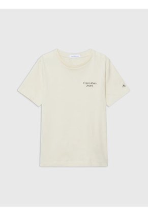 Camiseta Verde Con Logo Apilado Para Niño Calvin Klein