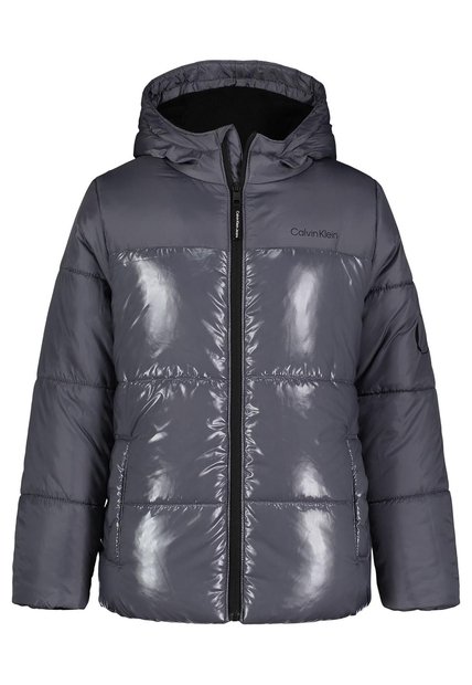 Chaqueta Gris Acolchada Con Cierre Para Niño Calvin Klein