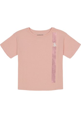 Camiseta Con Cuello Redondo Niña Rosado Calvin Klein Calvin Klein