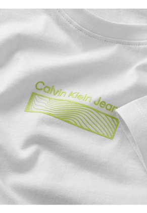 Camiseta Blanca Con Estampado De Ondas Para Niños Calvin Klein