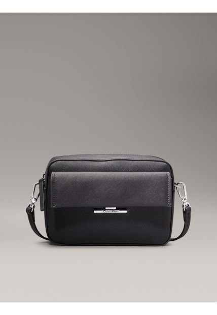 Bolso Negro Cruzado Saffiano Calvin Klein