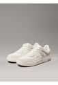 Tenis Blanco Basket De Cuero Con Detalles De Gamuza Calvin Klein de Calvin Klein