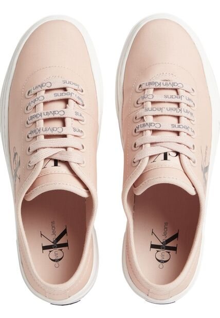 Tenis Rosado De Lona Reciclada Con Plataforma Calvin Klein
