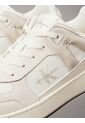 Tenis Blanco Basket De Cuero Con Detalles De Gamuza Calvin Klein de Calvin Klein