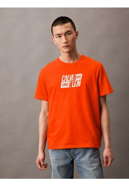 Camiseta Roja Sport Logo Easy Crewneck Calvin Klein