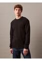 Camiseta Negra De Manga Larga Con Textura Ligera Calvin Klein de Calvin Klein