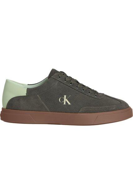 Tenis Verde De Ante De Perfil Bajo Calvin Klein