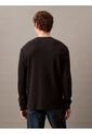 Camiseta Negra De Manga Larga Con Textura Ligera Calvin Klein de Calvin Klein