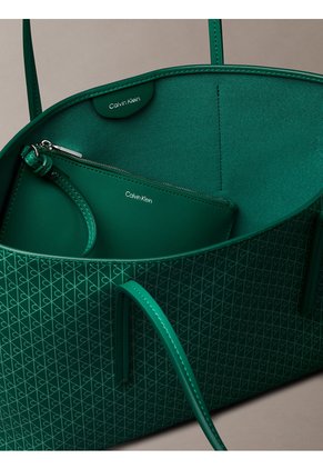 Bolso Verde Tote Pequeño Con Logo Monograma Con Bolsito Calvin Klein