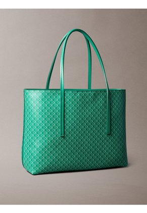 Bolso Verde Tote Pequeño Con Logo Monograma Con Bolsito Calvin Klein