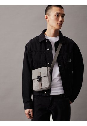 Bolso Verde Oscuro Reporter Con Solapa Y Broche Calvin Klein