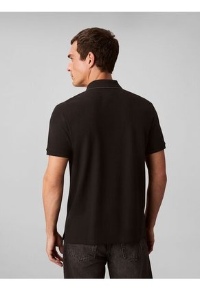 Polo Negro De Manga Corta En Tejido Piqué Calvin Klein