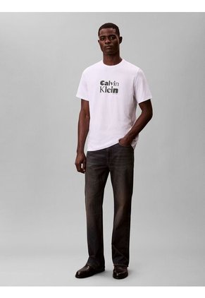Camiseta Blanca Con Estampado Gráfico De Logo En Estilo Bold Calvin Klein