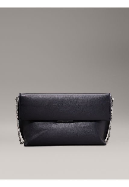 Bolso Negro De Hombro Granulado Calvin Klein