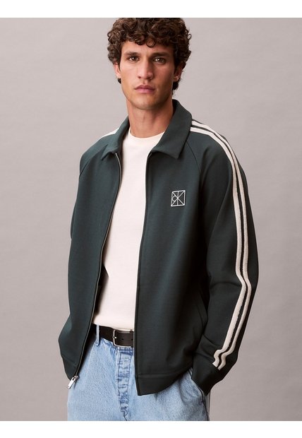 Saco Verde De Tejido Ponte Con Cierre Calvin Klein