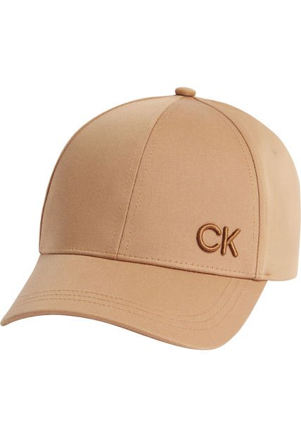 Gorra Beige Con Monograma Bordado Calvin Klein