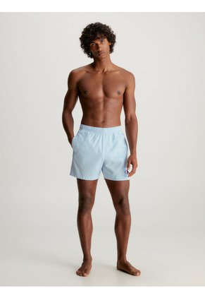 Bermuda De Baño Celeste De Largo Medio Con Cordón Calvin Klein