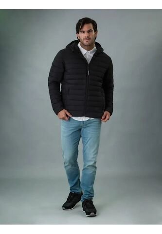 Chaqueta Negra Acolchada Con Capota Para Hombre Calvin Klein Calvin Klein