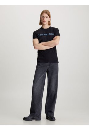 Camiseta Negra Slim Institutional Calvin Klein