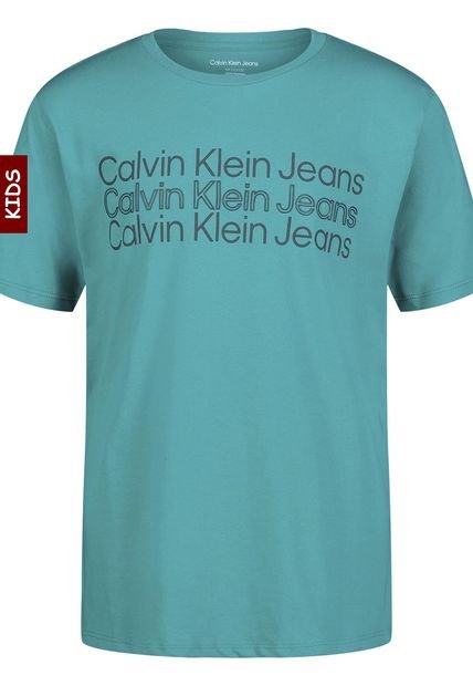 Camiseta Para Niño Manga Corta Verde Calvin Klein