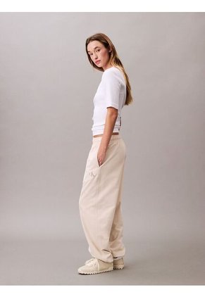 Jogger Beige De Felpa Con Monograma Estampado Calvin Klein