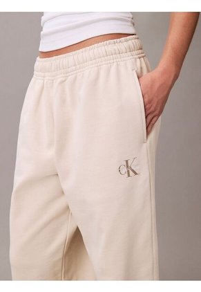 Jogger Beige De Felpa Con Monograma Estampado Calvin Klein