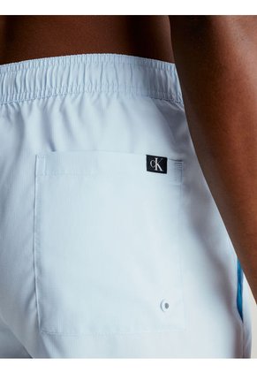 Bermuda De Baño Celeste De Largo Medio Con Cordón Calvin Klein