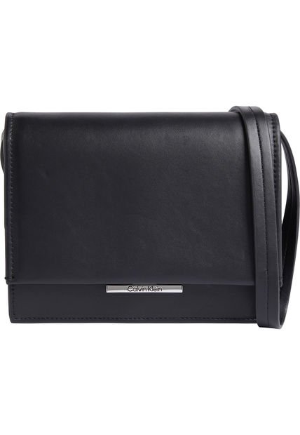 Bolso Negro Cruzado Con Solapa Y Cierre De Broche Calvin Klein