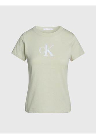 Camiseta Verde Slim Con Monograma Calvin Klein Calvin Klein