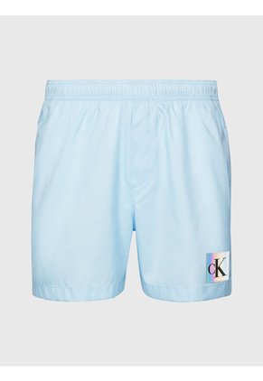 Bermuda De Baño Celeste De Largo Medio Con Cordón Calvin Klein