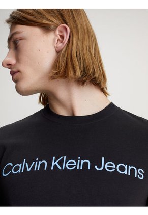 Camiseta Negra Slim Institutional Calvin Klein