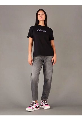 Camiseta Negra Classic Con Logo Calvin Klein