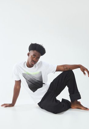 Camiseta Blanco-Gris-Verde Neón Calvin Klein