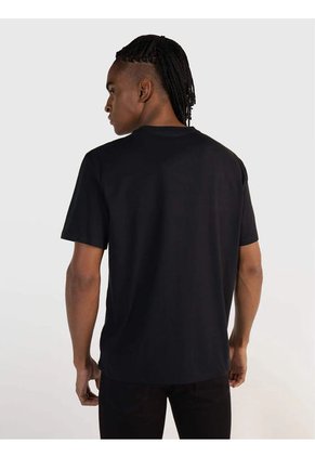 Camiseta Negra Standard Con Logotipo Calvin Klein