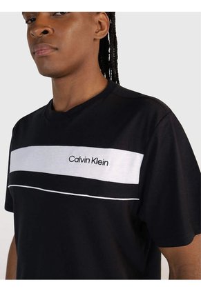 Camiseta Negra Standard Con Logotipo Calvin Klein