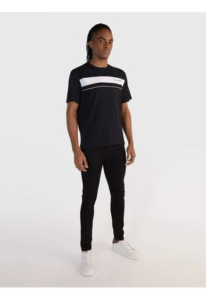 Camiseta Negra Standard Con Logotipo Calvin Klein
