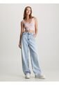 Crop Top Rosado Cropped Slim De Canalé Algodón Para Mujer Calvin Klein de Calvin Klein