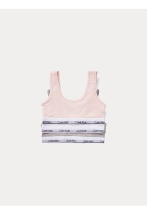 Paquete Multicolor De 3 Bralettes - Modern Cotton Para Niñas Calvin Klein