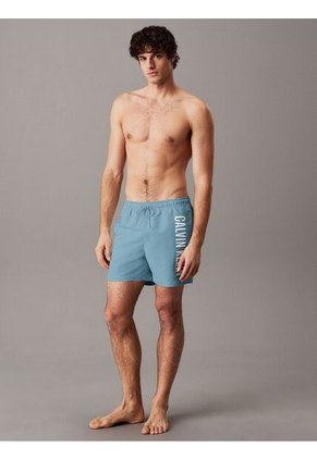 Traje Celeste De Baño De Largo Medio Con Cordón - Intense Power Calvin Klein