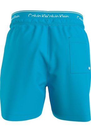 Bermuda De Baño Azul Corta Con Cinturilla Doble - Pride Calvin Klein