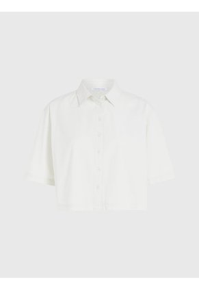 Camisa Blanca De Espalda Anudada De Sirsaca De Algodón Calvin Klein