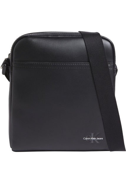 Bolso Negro Reporter Con Monograma Calvin Klein