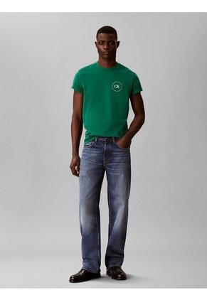 Camiseta Verde Con Gráfico De Logo Circular Calvin Klein