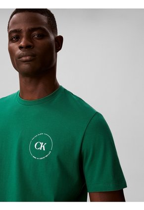Camiseta Verde Con Gráfico De Logo Circular Calvin Klein