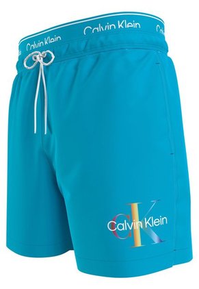 Bermuda De Baño Azul Corta Con Cinturilla Doble - Pride Calvin Klein