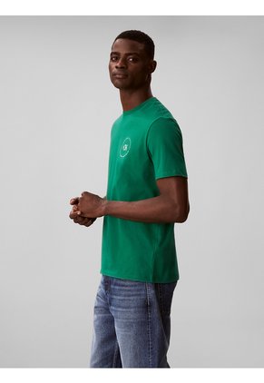 Camiseta Verde Con Gráfico De Logo Circular Calvin Klein